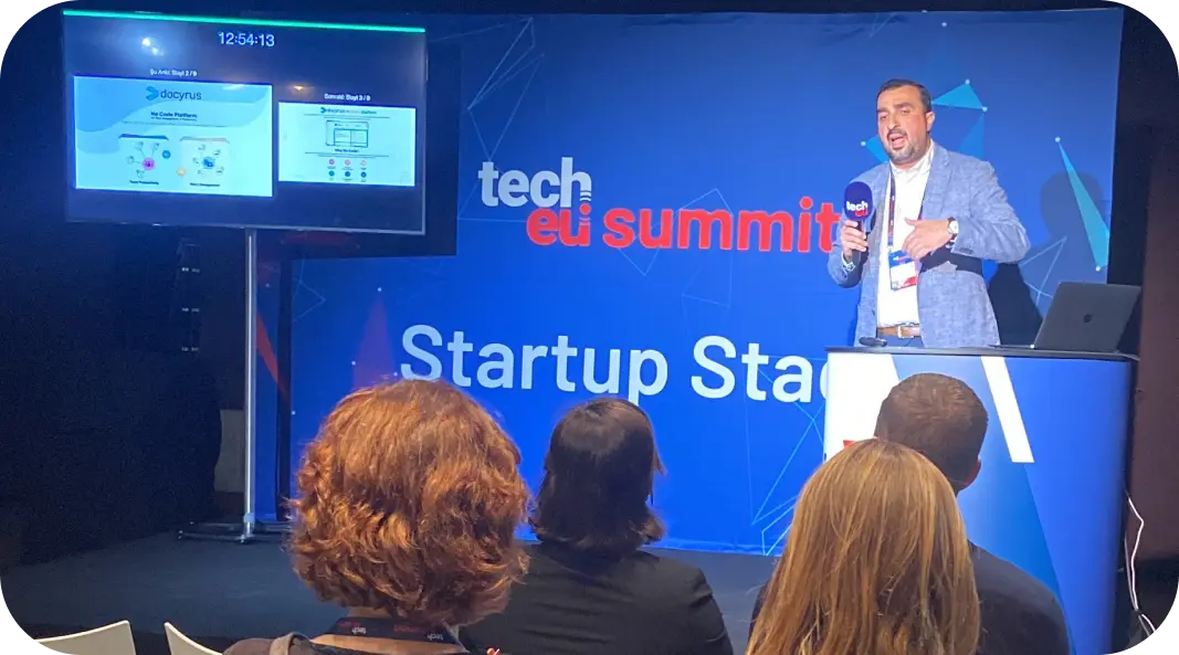 we presented docyrus no code at the tech eu 2023 brussels summit